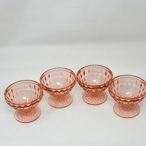Indiana Glass pink sherbert cups set of 4